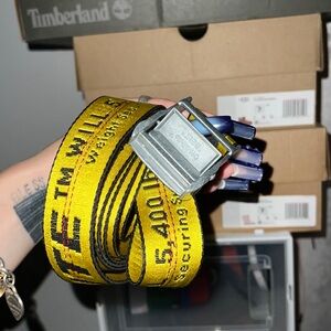 Off white industrial belt